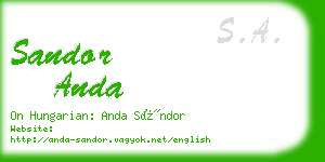 sandor anda business card